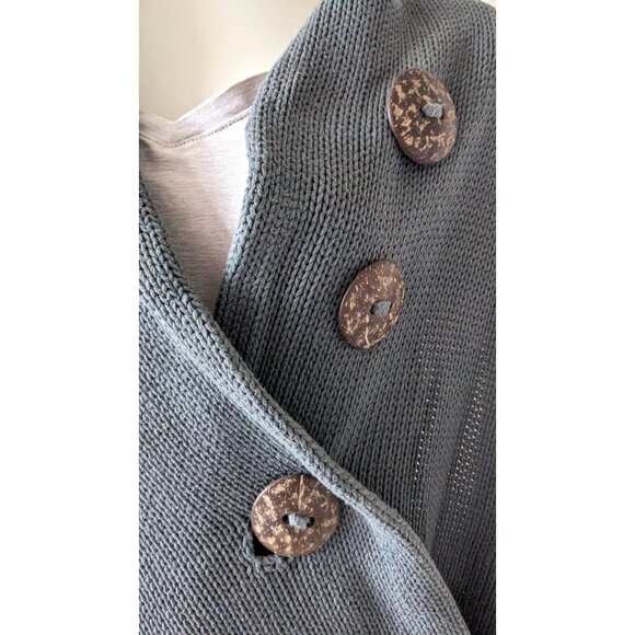 Avalin Knitwear USA Women's Multi-Way Knitwear Wrap Scarf Gray Cotton 70 * 18" - Picture 4 of 10